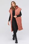 QUILTED LONG SLEEVELESS HOODED WOMEN'S VEST