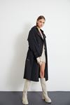 WOMEN'S LONG TRENCH COAT WITH LONG SLEEVE DOUBLE BREASTED