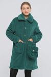 женское плюшевое пальто с сумочкой