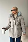 Filling Fabric Fur Quilted Women's Coat